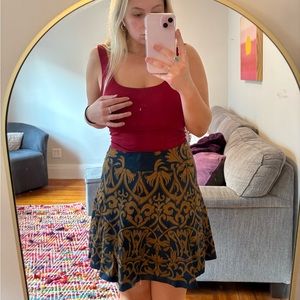 *NWT* J. McLaughlin Women’s Navy and Brown Printer Skirt